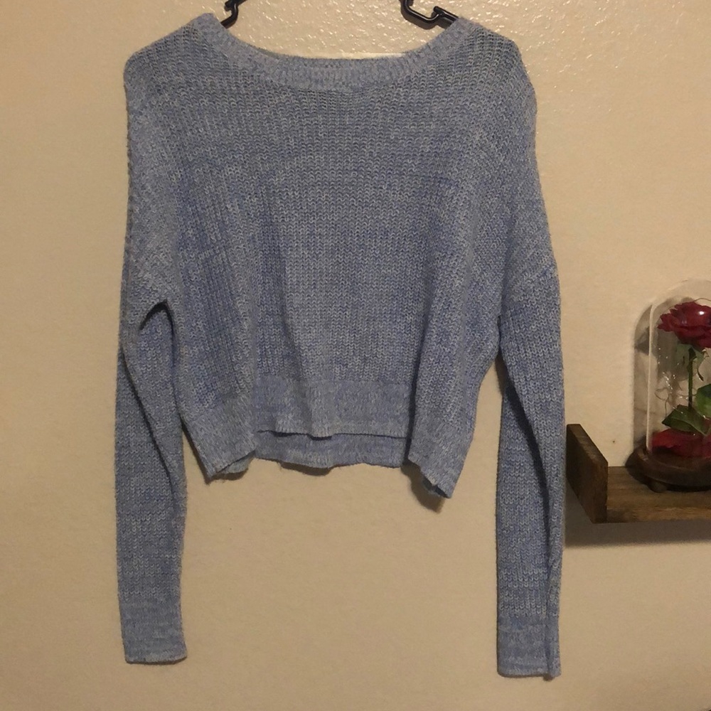 Light Blue Cropped Sweater